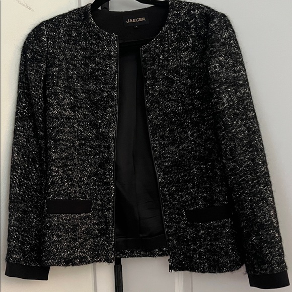 jaeger Jackets & Blazers - Jaeger Black Tweed Women's Blazer